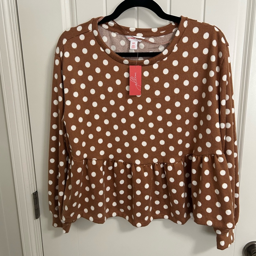 Jillian Polka Dot Peplum Top
